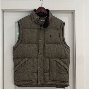 Jack Wills down vest in light brown.